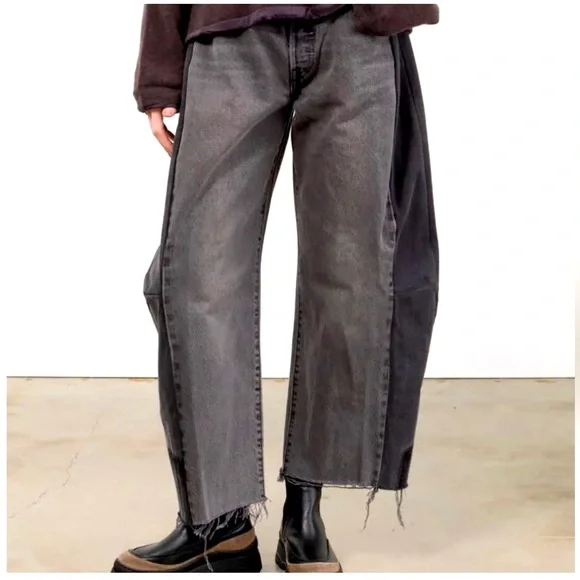 B Sides Lasso Levi's Dark Gray Denim Jeans VINTAGE BLACK Barrel - Picture 1 of 6